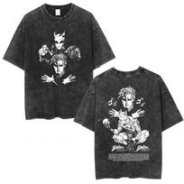 Washed Vintage Anime Jojo Bizarre Adventure Jolyne Cujoh T Shirt Men Women Cartoon Manga Lover Tshirt Male Oversized Streetwear 2XL