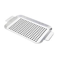 Stainless Steel BBQ Grill Toppers Set With Perforated Trays And Handle For Outdoor Grilling Vegetables And Seafood S