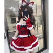 Cute Sexy Red Velvet Bunny Girl Costume - Strapless Cosplay Outfit for Women Adult Halloween Party Fancy Dress raudona
