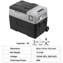 30L/40L/50L Mini Cooler Box Portable Mini Car Refrigerator Compressor Cooler Ice Box for Road Trip Camping Outdoor Catering Activities