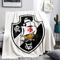 CR Vasco da Gama Printed Flannel Blanket, soft throw for bedroom sofa, washable,soccer fan merchandise, great gift. 80cm x 120cm white
