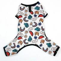 Soft Dog Cooling Jumpsuit Cartoon Pattern Pet Pajamas Bodysuit Dog Sunscreen Clothes  Daily Wear M juoda
