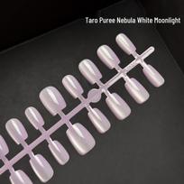 Taro Puree Nebula White Moonlight Pearlescent Nail Art Stickers - 30 Pieces, Purple & Clear, High-Class Whitening Design