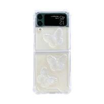 For Samsung Galaxy Z Flip 4 3 Case Transparent Glitter Crystal Butterfly Clear Shockproof Protection Hard Back Cover Accessories For Samsung Z Flip 4