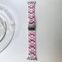 Akrilo apyrankė Apple Watch 7 6 5 SE 4 3 2 Summer Girl dervos dirželis, skirtas iwatch 41mm 38mm 40mm 42mm 44mm 45mm apyrankei 42 or 44 or 45mm rožinė