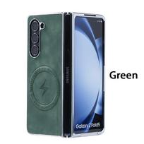 Skirta Samsung Galaxy Z Fold 7 6 5 4 3 Avies Odos Danga PC Paprasto Odos Nematoma Magnetinė Sulankstoma Telefono Danga For Galaxy Z Fold 4 žalia