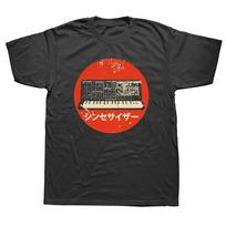 Electronic Musician Synthesizer Drum Machine Dj Vintage T Shirt Cotton Tshirt Fashion Japanese Analog Retro T-shirt Streetwear S