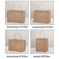 Hand-Painted Muji Jute Burlap Tote Bag for Christmas