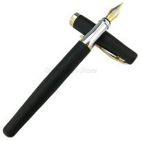 Duke 209 Stainless Steel And Black Medium Nib Fountain Pen Professional School Office Stationery Writing Tool Ink Pen Gift matinė juoda spalva