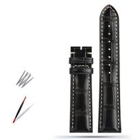 Klasikinis 19MM 20MM 21MM karvės odos laikrodžio dirželis Longines Masters Collection L3 L4 L2.628/L2.673 laikrodžiui su drugelio užsegimu 19mm