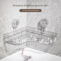 Punch-Free Suction Cup Bathroom Corner Shelf