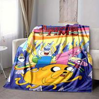 1pc Adventure Time Flannel Throw Blanket Lightweight Soft Warm All Season Blanket for Sofa, Bed, Travel,L1029045 80x120cm