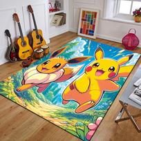 Animacinis Pokemonų Anime 3D Kilimas Namų Svetainei Miegamajam Sofai Durų Kilimėlis Dekoras, Vaikų Žaidimų Zonos Kilimas Neslystantis Grindų Kilimėlis Dovanos 100cm x 120cm yellow