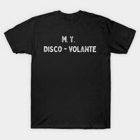 Men Black Print T-shirt Disco Volante No-Cut Transfer Paper Print Cotton Tshirt S juoda