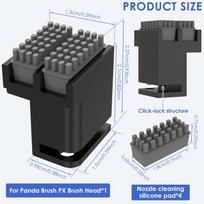 For Bambu Lab X1 P1S Series Nozzle Brush Bambu Lab Wiper Silicone Brush Mounted Scrubbers Print Head Cleaner Printer Head Wiping