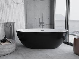Mexen Nike laisvai pastatoma vonia 175 x 100 cm, balta/juoda, Gun Metal - 54071751075-95, 175 x 100 cm