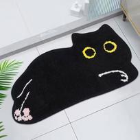 Temu Faux Cashmere Cat Bathroom Mat: Absorbent, Non-slip, Easy Care 40*60cm