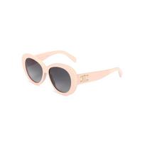 Celine Oval Logo Sunglasses Women sunglasses Light-Pink CL40317U_74B Brown Eyeglass Pouch
