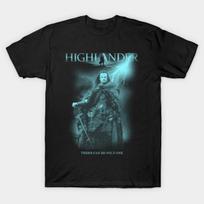 Men Black Print T-shirt Highlander No-Cut Transfer Paper Print Cotton Tshirt L juoda