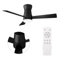 Lubų ventiliatorius su LED lempute ir nuotolinio valdymo pultu, 132 cm, juodas