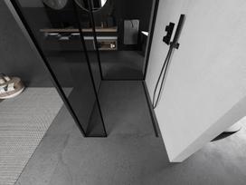 Mexen Kioto dušo sienelė Walk-in 130 x 120 x 30 cm, juodas rėmas, juodas - 800-130-120-221-70-70-030