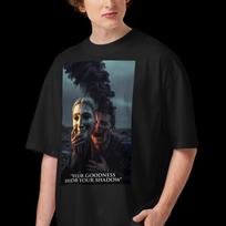 Raw Human Mask of Goodness T-Shirt, Your Goodness Hides Your Shadow Tee, QUALITY PREMIUM Dark Psychology Unisex Organic Oversized Top L