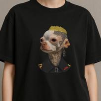 Punk Chihuahua T-Shirt: Tattoo Dog Mohawk, Goth Streetwear M black