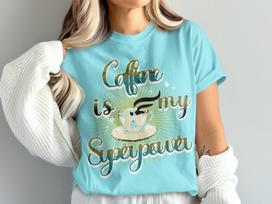 Retro Coffee Superpower T-Shirt, Caffeine Lover Distressed Graphic Tee L