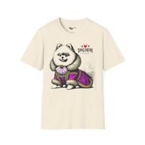 Pomeranian Dog Mum T-Shirt: Vintage Engraving Style 2XL