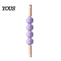 Back Massage Stick Foam Roller 4-Ball Stick, Deep Tissue Muscle Sore Pain Relief Arm Massager, Massager for Leg Belly