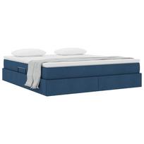 Storage Bed with Mattress Blue 160 x 200 cm Polyester