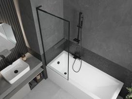 Mexen Next L vonios ekrano 1-duris 70 x 150 cm, juodas rėmas, juodas - 895-070-000-03-70-70