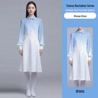 Women's Chinese-Style Graduation Attire for Patriotic Chorus Competition 150cm