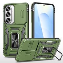 case for Samsung S26 plus ultra PRO edge Lens sliding window magnetic bracket protective cover tough shell plain WIth Kickstand Galaxy S26 žalia
