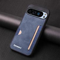 Phone Case for Google Pixel 10 Pro XL Phone Case Retro Leather Card Holder Wallet Cover for Google Pixel 10 Pro 9A 9 Pro XL Google Pixel 10 Pro mėlyna