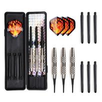 Win.max Dart Set with Dart Case 16 Gram Soft Tip & Plastic Tip Darts, Nylon Shaft, Sliver Dart Barrel for Electronic Dart Board