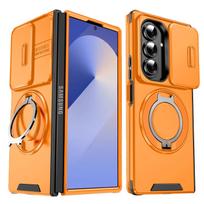 case for Samsung Z FOLD 7 6 360 degree rotating magnetic ring holder protective case Shock Proof Anti-Fingerprint Anti-Scratch Galaxy Z Fold7 oranžinė