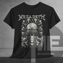 Vyriški ir moteriški marškinėliai Megadeth Thirteen Albumas Vintažiniai marškinėliai Juodi Unisex Marškinėliai Gerbėjo Dovana XS gray