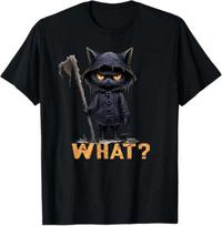 Men's and Women's T-shirts NEW LIMITED What Cat Black Cat Halloween Scary Cat Angry Cat Funny T-Shirt S-3XL XXXXL