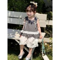 Girls' Korean Style Two-Piece Summer Set: Wide-Leg Pants & Loose Doll Shirt in Princess Style. Size 80