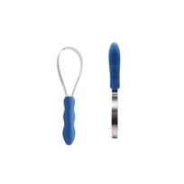 Pet Grooming Loop Brush Stainless Steel Hair Remover Tool for Removing Loose Fur and Undercoat Shedding with Comfortable Non-Slip Handle One Size mėlyna