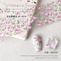 Floral Patterned Star Transfer Paper for Nail Art DIY Nail Decoration Supplies with Delicate Flower Print Design Suitable for Nail Craft Use one size