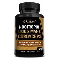 Nootropic Lion's Mane Cordyceps Reishi Mushroom Complex for Brain Focus and Cognitive Support 120PCS