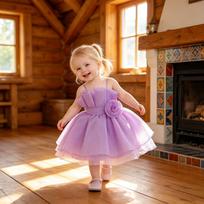 Sandėlyje Violetinė Kūdikio Mergaitės Princesės Suknelė Pirmam Gimtadieniui 100cm/18-24M brown