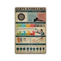 Veidsuh Darts Knowledge  Knowledge Retro Metal Sign for Wall Decoration Plaque for Bar Cafe Club 20x30cm（7.8x11.8inch）