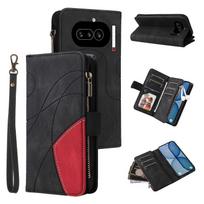 Flip Case for Nothing Phone 4A Magnetic Closure Zipper Wallet Cover with 9 Card Holder and Wristband Compatible with Nothing Phone 4A juoda