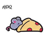 Mouse Cheese Brooch Pin Cartoon Animal Pattern Lapel Zinc Alloy Enamel Safety C