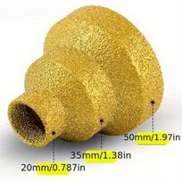 A25F-Diamond Brazing Cone Reamer Drill Bit Set With M10 Adapter–20Mm, 35Mm, 50Mm Sizes For Brickwork, Marble Drilling,Trimming auksas