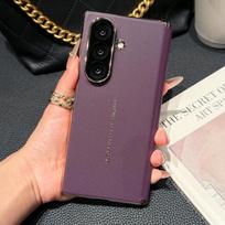 case for Samsung Z FOLD 7 Electroplated dual axis hinge phone case with magnetic attraction tough shell plain Shock Proof Galaxy Z Fold7 violetinė