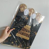 New Happy Birthday Black Gold Giant Birthday Guestbook Message Commemorative Card juoda